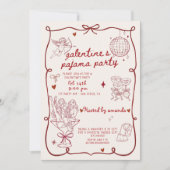 Valentine's Day Pajama Party 招待状 (正面)