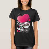 Valentine's day panda with heart tシャツ (正面)
