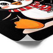 Valentine's Day Penguin Heart Balloon Cute ポスター (角)