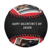 Valentine's Day Perfect Catch Photo Red & Black 野球ボール (裏面)
