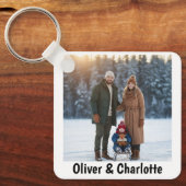 Valentine's Day Personalized Photo & Name Couple キーホルダー (正面)