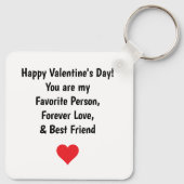 Valentine's Day Personalized Photo & Name Couple キーホルダー (裏面)