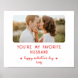 Valentines Day Photo あなたは夫お気に入りの夫 ポスター