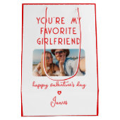 Valentines Day Photo あなたは私のガールフレンドお気に入りの ミディアムペーパーバッグ (裏面)