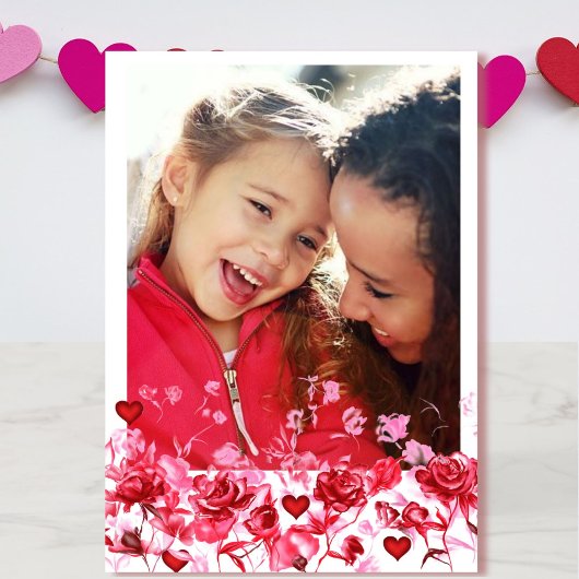 Valentine's Day Photo Card for Mommyバラハート シーズンカード