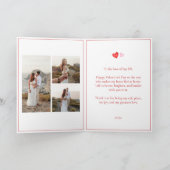 Valentine's Day Photo Card, Pink Red Hearts V'day カード (内部)