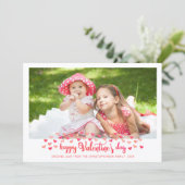 Valentine's Day Photo Watercolor Mini Hearts シーズンカード (スタンド正面)