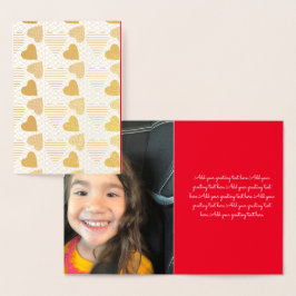 Valentines Day Photo with Valentinesハート金ゴールド 箔カード