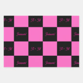 Valentines Day Pink and Black Ombre Custom ラッピングペーパーシート (正面3)