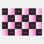 Valentines Day Pink and Black Ombre Custom ラッピングペーパーシート (正面2)