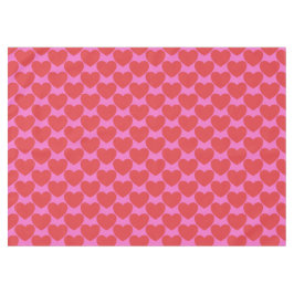 Valentine's Day Pink and Red Heart Pattern Party テーブルクロス