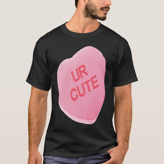Valentines Day Pink Candy Conversation Heart UR CU Tシャツ (正面)