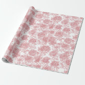 Valentine's Day Pink Elegant Roses Wrapping Paper ラッピングペーパー (アンロールド)