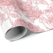 Valentine's Day Pink Elegant Roses Wrapping Paper ラッピングペーパー (ロールコーナー)