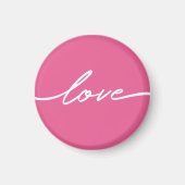 Valentine's Day Pink Love Script Magnet マグネット (正面)