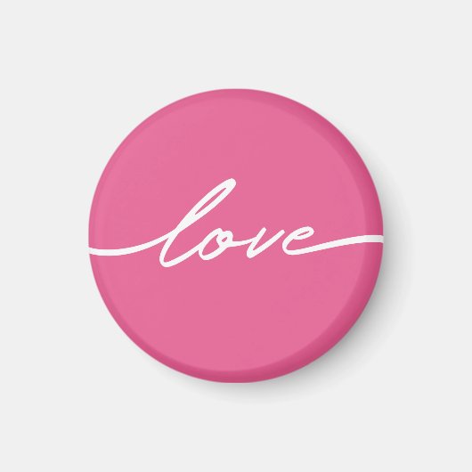 Valentine's Day Pink Love Script Magnet マグネット (正面)