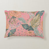 Valentines Day,Pink,Lovely Flowers,Modern, Trendy アクセントクッション (裏面)