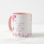 Valentines Day Pink Roses Romantic Sweetheart Mug マグカップ (正面左)