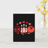 Valentines Day Plaid Bowling Valentine Srts Men Wo カード (黄色い花)