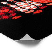 Valentines Day Plaid Bowling Valentine Srts Men Wo ポスター (角)