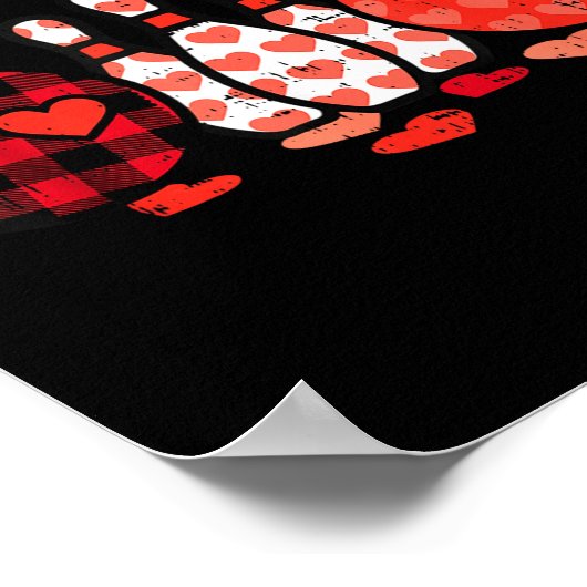 Valentines Day Plaid Bowling Valentine Srts Men Wo ポスター (角)