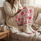 Valentine's Day Playful Pink Hearts Pattern レギンス