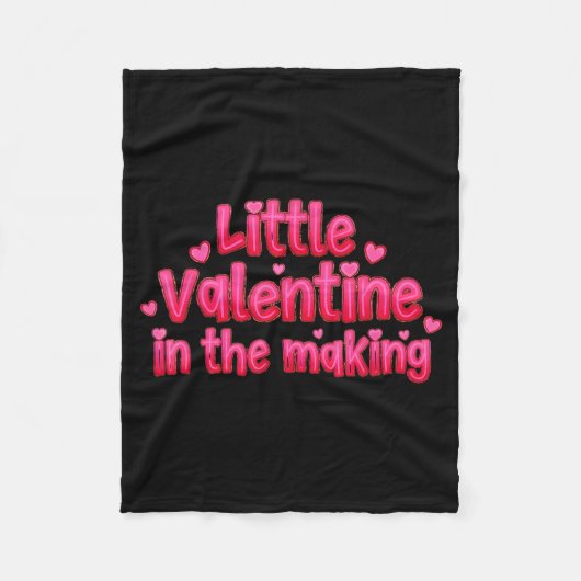 Valentines Day Pregnancy Announcement Little Valen フリースブランケット (正面)