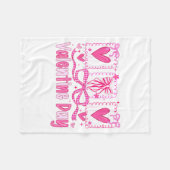 Valentines Day Preppy Hearts Coquette Bow Women Gi フリースブランケット (正面(横))