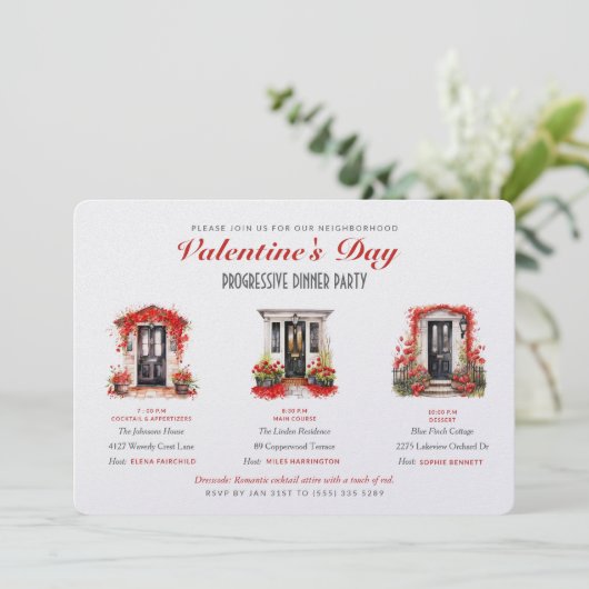 Valentine's Day Progressive Dinner Party 招待状 (スタンド正面)