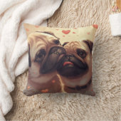 Valentine's Day Pug Love Pillow クッション (ブランケット)