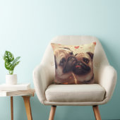Valentine's Day Pug Love Pillow クッション (椅子)