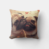 Valentine's Day Pug Love Pillow クッション (正面)