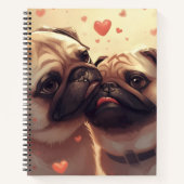Valentine's Day Pug Notebook: Pugs & Kisses ノートブック (正面)