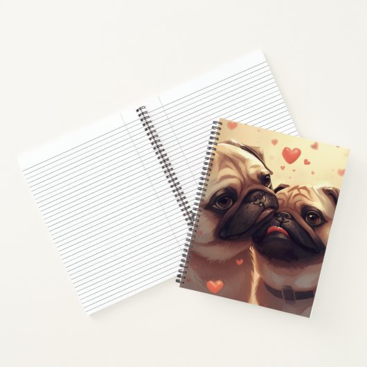 Valentine's Day Pug Notebook: Pugs & Kisses ノートブック (内部)