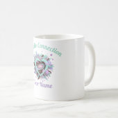 Valentine's Day & Purple and teal Personalized Mug コーヒーマグカップ (正面右)
