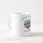 Valentine's Day & Purple and teal Personalized Mug コーヒーマグカップ (正面左)