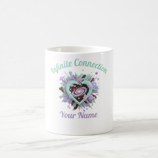 Valentine's Day & Purple and teal Personalized Mug コーヒーマグカップ (中央)