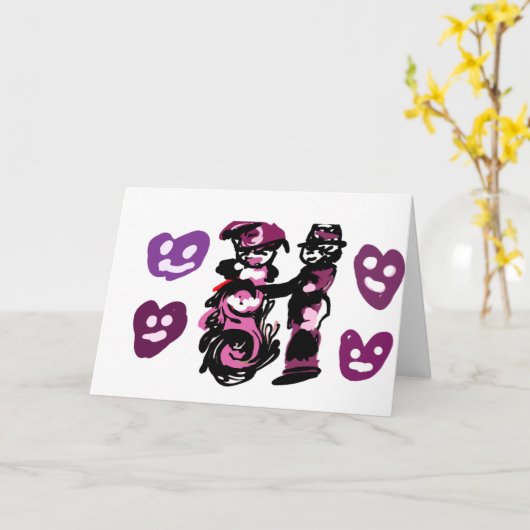 valentine's day purple love  カード (黄色い花)