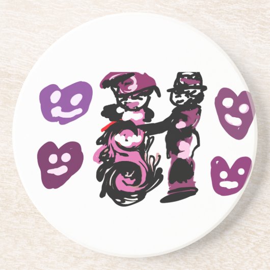 valentine's day purple love  コースター (正面)