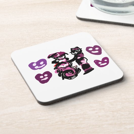 valentine's day purple love  コースター (左側)