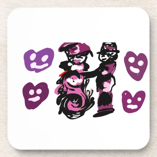 valentine's day purple love  コースター (正面)