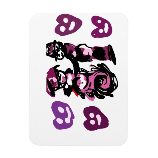 valentine's day purple love マグネット (縦)