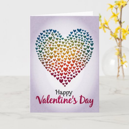 Valentines Day Rainbow Heart Card カード (黄色い花)