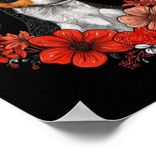 Valentine's Day Rat Terrier Dog  ポスター (角)