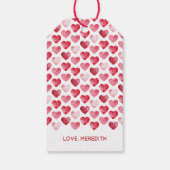 Valentine's Day Red and Pink Watercolor Hearts ギフトタグ (裏面)