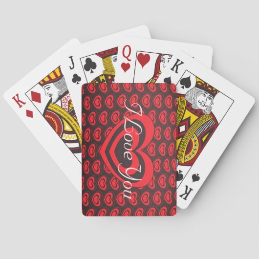 Valentine's Day Red + Black Classic Playing Cards トランプ (裏面)