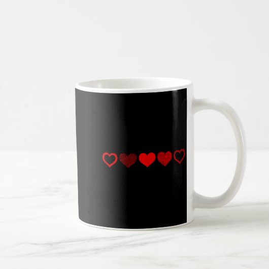 Valentine's Day Red Heart Design For Men, Women &a コーヒーマグカップ (右)