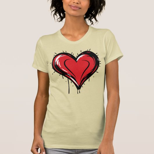 valentine's day - Red Heart Tシャツ (正面)