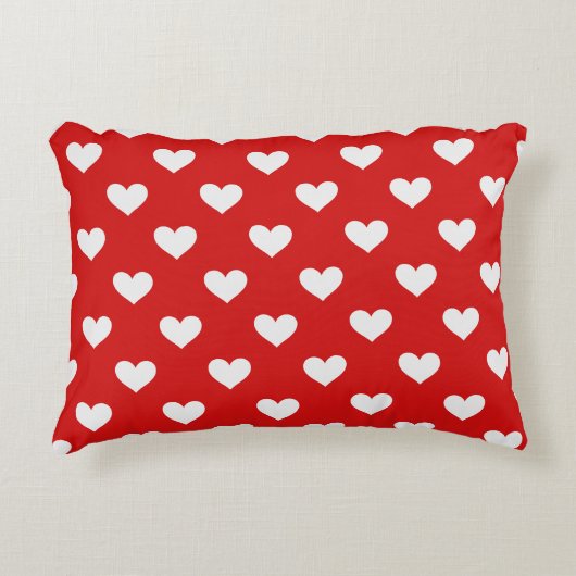Valentines Day Red Love Hearts Accent Pillow アクセントクッション (正面)