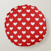 Valentines Day Red Love Hearts Round Pillow ラウンドクッション (裏面)